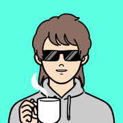 R.Yさんがサングラスをかけコーヒーを飲んでいるアイコン